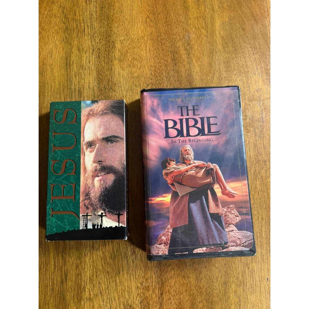 Vintage Religious VHS Lot The Bible In The Beginning Jesus Christian Films